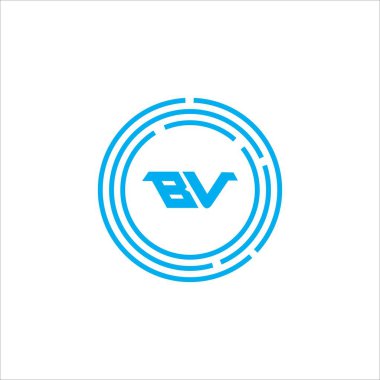 Initial letter bv logo vector design template