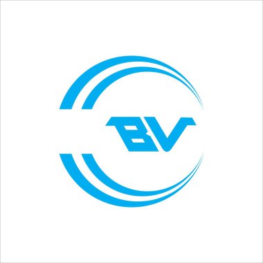 Initial letter bv logo vector design template