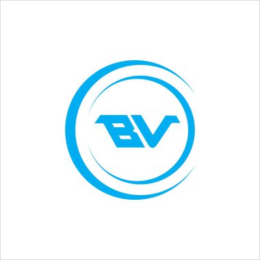Initial letter bv logo vector design template