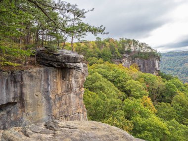 New River Gorge Ulusal Parkı 'nın arka planında Türkiye ile Sonsuz Duvar İzi, doğa aşıkları için nefes kesici bir deneyim yaratarak etkileyici kaya oluşumlarını gözler önüne seriyor..