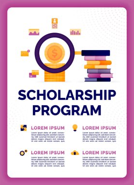 Vector illustration of scholarship program can help achieve your goals, support passion and purpose and investing in next generation. Can use for ads, poster, campaign, website, apps, social media clipart