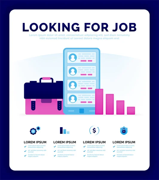 Vector Illustration Looking Jobs Opportunities Next Step Challenge Your Career — Vetor de Stock