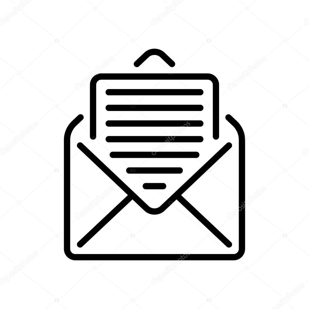 Line icon design of basic open email or read email