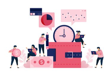 Cüzdandaki bir saatin metaforu para yönetiminde zaman yönetiminin bir göstergesidir. Bankacılık ve finans sektörü, reklamlar, promosyonlar için kullanılabilir