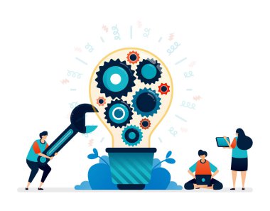 Fikir edinme ve geliştirmedeki mekanizmaların ve mühendisliğin çizimi