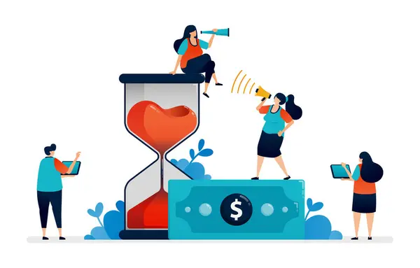 stock vector illustration of homepage illustration of approaching payday. managing time and financial payments