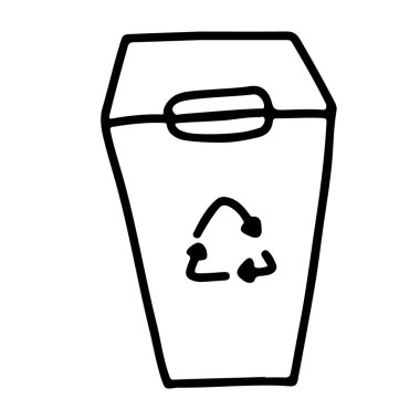 Geri Dönüşüm Kutusunun Doodle Simgesi