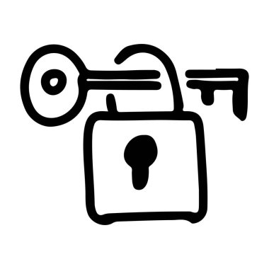 Kilit ve Anahtarın Doodle Simgesi