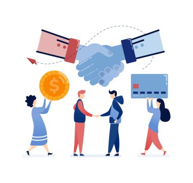 İnsanların el sıkışması ve kredi kartı kredileri, yatırımlar ve iş anlaşmaları da dahil olmak üzere mali ve bankacılık kararları için arkadaşlarını referans gösterme, güven ve işbirliğini sembolize etme