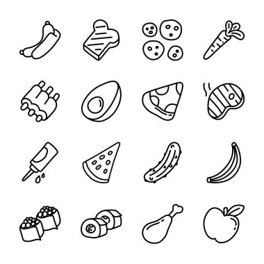 Sosisli sandviç, tost ve pizza içeren lezzetli ve lezzetli sokak yemekleri.