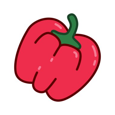 Minimum ve temiz tasarım tarzında taze dolmalık biberin renk ikonu. logo, bilgi, mobil uygulamalar, yazdırma, UI, web tasarımı ve reklamcılık için