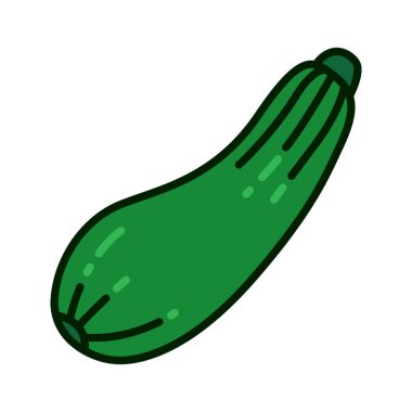 Minimum ve temiz tasarım tarzında taze kabak sebzesinin renkli simgesi. logo, bilgi, mobil uygulamalar, yazdırma, UI, web tasarımı ve reklamcılık için