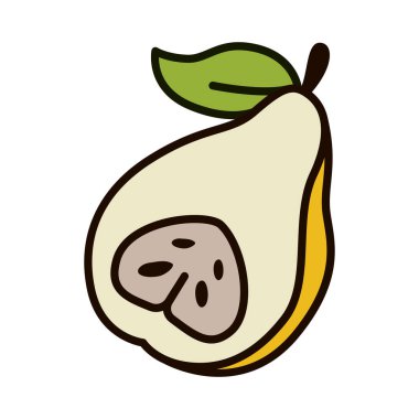 Basit ve çağdaş düz dizaynlı taze armut meyvesinin renk simgesi. bilgi grafikleri, logo, baskı, mobil uygulamalar, web, UI ve dijital reklamlar için