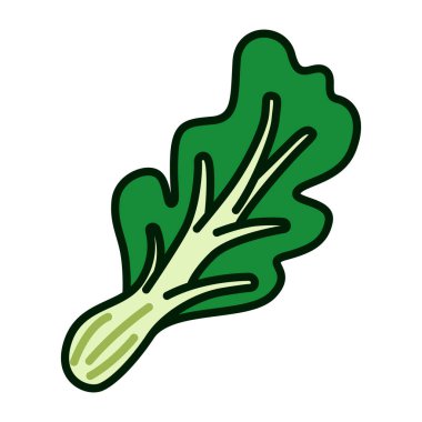 Basit ve çağdaş düz dizaynlı taze Çin lahana sebzesinin renk simgesi. bilgi grafikleri, logo, baskı, mobil uygulamalar, web, UI ve dijital reklamlar için