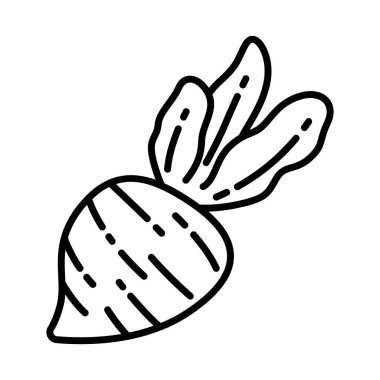 Bahçe, Yemek Pişirme ve Beslenme Teması İçin Taze Turp Kökü Sebzelerinin En Küçük Simgesi