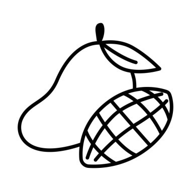 Tropikal, Yaz ve Organik Gıda Tasarımları için En Küçük Mango Meyve Seti Simgesi