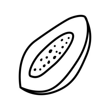 Taze, sulu ve egzotik yaz temalı Papaya Tropikal Meyve Simgesi