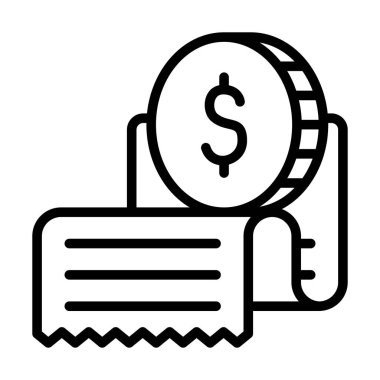 Simge Para ve Belge Çizgisi Faturaları, Faturalar ve Banka Aktarımları