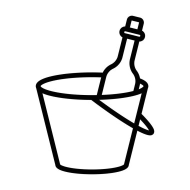 Şarap veya Şampanya Kovası Doğum günü ve Yıldönümü Parti Etkinlikleri için Simge Hattı