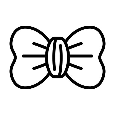 Doğum günü partileri, yıldönümü ve bayram kutlama temaları için hediye kurdele simgesi çizgisi