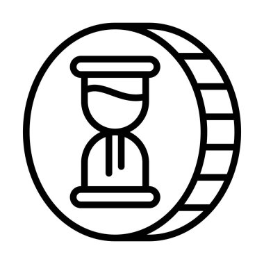 Uzun vadeli Tasarruf ve Yatırım Büyümesi İçin Sikkeler ve Kum Saati Simgesi Simgesi