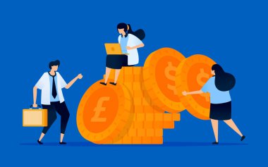 Finans sektöründe tasarruf yapmak için para biriktiren insanların bir metaforu. Kişisel finans blogları, tasarruf uygulamaları ve yatırım platformları için kullanılabilir