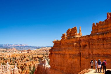 Hoodoos and rock formations. Unique rock formations from sandstone made by geological erosion in Bryce canyon, Utah, USA. High quality photo clipart