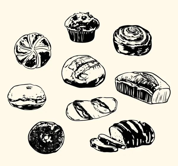 Cafe menüleri, fırın markaları, ambalajlar, klasik tasarımlar ve yaratıcı projeler için mükemmel bir eskiz. Pastane, aşıklar ve sanatçılar için ideal..