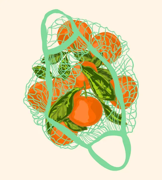 Nane aromalı yeşil yapraklı olgun portakalların detaylı çizimi. Paketleme, mutfak baskıları, yemek blogları, çiftçi pazarı grafikleri ve editoryal tasarımlar için mükemmel.