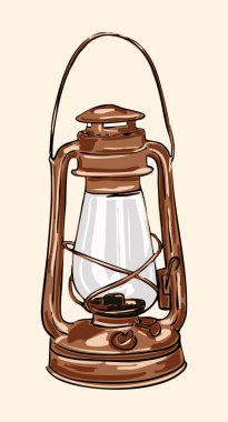 Eski dünya cazibesine ve dekorasyon projeleri, mevsimlik temaları ve kırsal tasarımlar için rahat Cottagecore görüntüsüne sahip detaylı klasik kabartma fener çizimi.