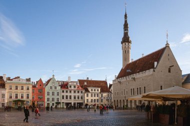 Tallinn, Estonya 'da kış öğleden sonra wsalk' ı