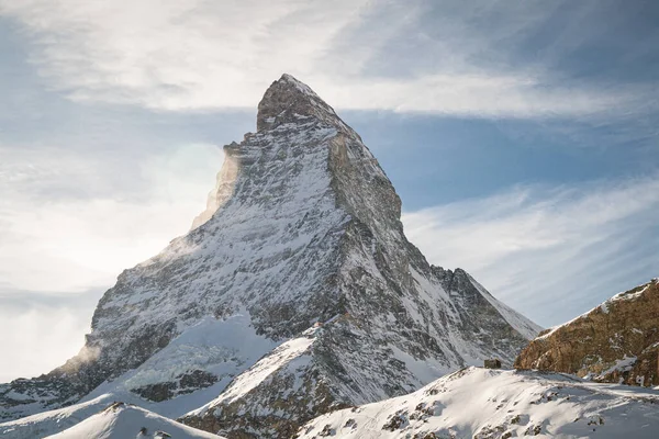 Majestic Matterhorn Inverno Zermatt Svizzera — Foto Stock
