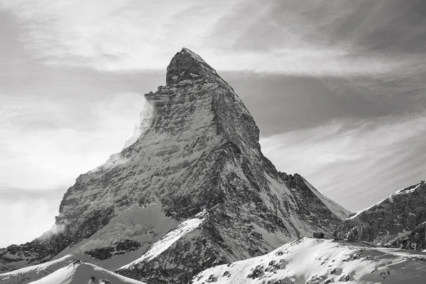 Majestic Matterhorn Winter Zermatt Suíça — Fotografia de Stock