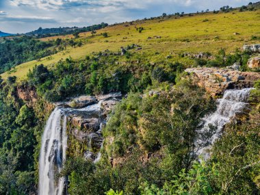 Öğleden sonra Lizbon Şelaleleri 'nin yakın çekimleri, Panorama Rotası, Mpumalanga, Güney Afrika