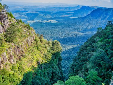 Lowveld Vadisi ve Tanrı 'nın Penceresi' nin geçidi, Panorama Yolu, Mpumalanga, Güney Afrika