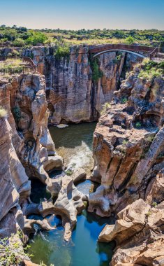 Öğleden sonra Bourke 's Luck Potholes, Panorama Route, Graskop, Mpumalanga, Güney Afrika