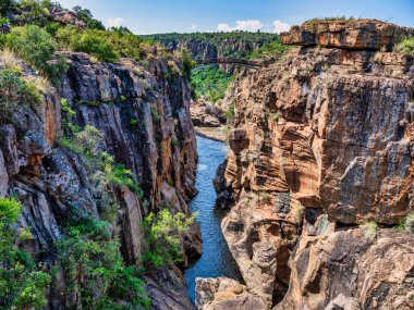 Burke 's Luck Potholes' in yürüme yolları ve köprüler, Panorama Route, Graskop, Mpumalanga, Güney Afrika jeolojik harikaları