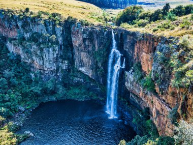 Graskop, Panorama Route, Mpumalanga, Güney Afrika 'daki Berlin Şelaleleri' ne yakın çekim