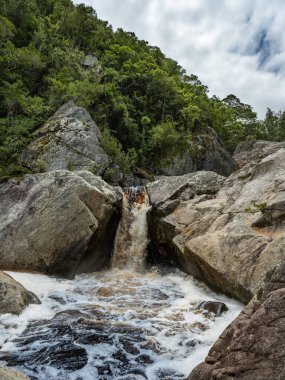 Güney Afrika 'daki Wilderness Ulusal Parkı' nda Kingfisher Yolu 'nun yarısı yakalı.