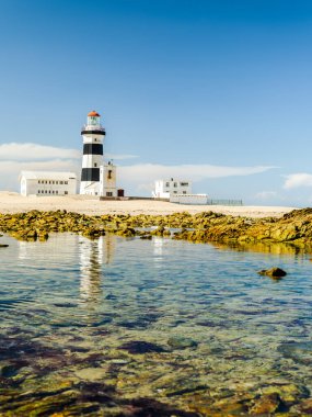 Cape Recife Deniz Feneri Bulutlu havada Elizabeth Gqeberha limanında