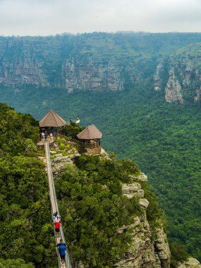 Portrait shot of the Hanging bridge over Oribi Gorge in Lake Eland Port Shepstone South Africa clipart