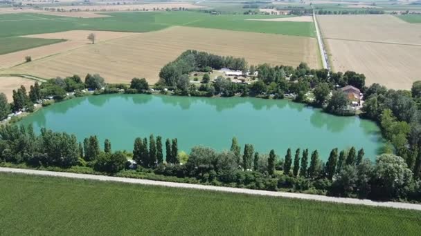 Lacs Milieu Des Champs Cultures Sur Les Plaines Padan Des — Video