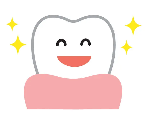 Gezonde Glimlach Tand Illustratie Schattig Karakter Tandheelkundige Gezondheidszorg Mondverzorging — Stockvector