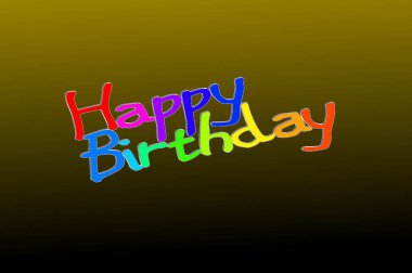 mutlu doğum günü kartı siyah arka plan üzerine