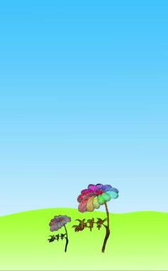 İki renkli çiçeğin canlanması büyük aşkı sembolize ediyor..