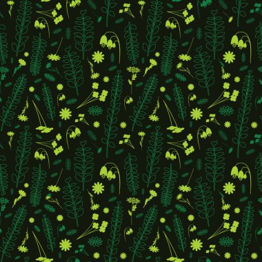 Kusursuz desen. Tasarımınız için çiçek ve dallarla özgün arkaplan.