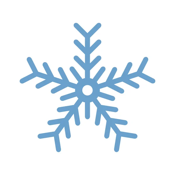 Blå Snöflinga Ikon Isolerad Vit Bakgrund Nytt Designelement Fryst Symbol — Stock vektor