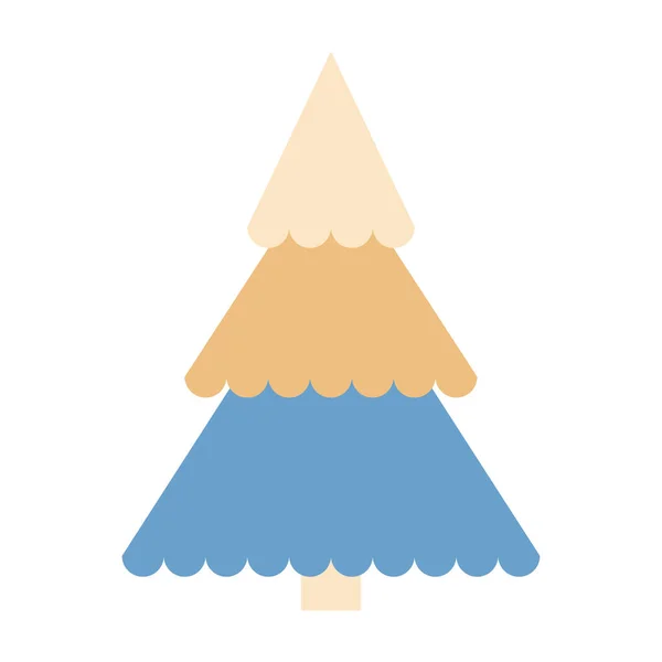 Geométrico Estilizado Coloridos Árboles Navidad Icono Diseño Simple Colores Neutros — Vector de stock