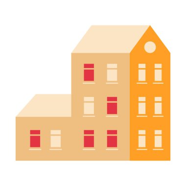 Vektör geometrik daire. Düz asgari geometrik bina, şehir tasarım elemanı. Moda vektör illüstrasyonu.