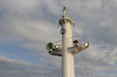 Part of fore mast of a cargo ship